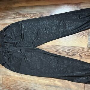 Moon Ryder Boutique Black shimmer Jogger Pants NWOT